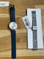 Skagen SKW3026 FREJA Uhr Damenuhr  Leder Armband + Milanaise Edelstahl Armband