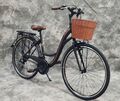 28 ZOLL DAMENRAD 21-GANG SHIMANO SCHALTUNG & LICHT & KORB NEU 2810-SCHWARZ-BRAUN