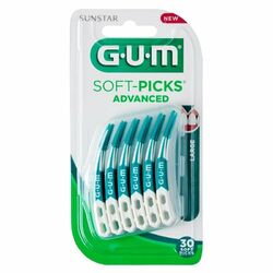 GUM SOFT-PICKS Advanced Large, 30 Stück mit Reiseetui Zahnzwischenraumbürste