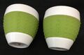 2 x Bodum Pavina Porzellan Kaffeetasse Becher grün Silikon Griff heiß kalt 70