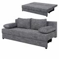 Schlafsofa - grau meliert - Webstoff - Staukasten Sofa Couch Gästecouch