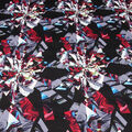 Stoff Baumwolle Satin Stretch Abstrakt Design schwarz rot grau weiß blau