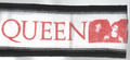 QUEEN Logo & Band Foto SCHAL rot & schwarz auf weiß Vintage