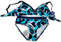 eleMar Damen Bikini dunkelblau, türkis, blau, navy, weiß gemustert Gr. 40 Cup D