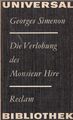 rec- GEORGES SIMENON : DIE VERLOBUNG DES MONSIEUR HIRE  823 a