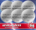 6 x CR2477 WILHELM Lithium Knopfzelle 3V 1070 mAh ø24 x 7,7 mm Batterie DL2477