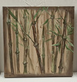 Bambus wartet bis der Wind ihn streichelt Acryl Gemälde 40x40x4 cm