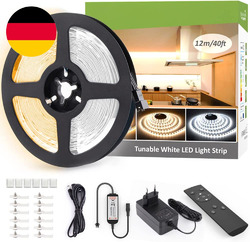 12M LED Strip Dimmbar Warmweiß 3000K Kaltweiß 6500K, LED Streifen Set Lichtband 