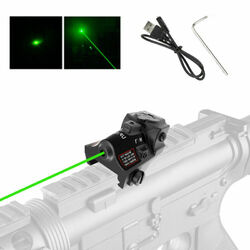 Grün Laser Sight Leuchtpunktvisier Zielfernrohr 20mm Picatinny Rail USB AKKU NEU