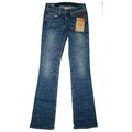 True Religion Damen Jeans Hose Bootcut Schlag low stretch 34 XS W27 L34 blau NEU