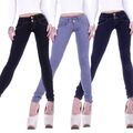 Damen Jeans Hose Slim Fit Röhrenjeans Skinny Low Rise Stretch Hüftjeans S11