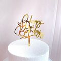 Cake Topper Aufsatz Happy Birthday Geburtstag Deko Torten Kuchen Cake