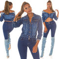 Koucla Damen Jeans Jacke " Blue Denim " Jacke Jeansjacke Milax-Fashion