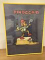 Bild Seidenmalerei Pinocchio  im Gelben Kunststoffrahmen mit Glas