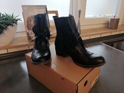 Hush Puppies 38 extravagante echtleder Boots schwarz