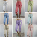 Karostar:  Capri Bermuda  Jeans in 8 Trend Farben Zierknöpfe Gr. 38 - 48