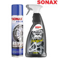 Sonax Felgenreiniger Felgenbeast Säurefrei 1L & Reifenglanz Spray Wet Look 400ml