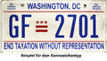 Washington DC   Passenger  original US Nummernschild Originalbild