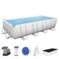 Swimming Pool Stahlrahmen Komplett-Set mit Filterpumpe 549 x 274 x 122 cm
