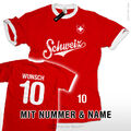 Schweiz Suisse Swiss Fußball Fan Trikot 2018 T-Shirt mit Name Nummer WM Soccer
