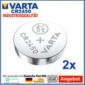 2x Varta CR2450 CR 2450 3 V Lithium Industrieware Bulk Batterie Knopfzelle