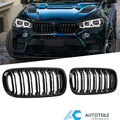 Grill Kühlergrill Nieren für BMW X5 F15 X6 F16 13-18 Doppelsteg glanz schwarz