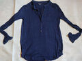 MAJESTIC leichtes Shirt m. Knopfleiste blau Seide Gr. 1 TOP  BI222