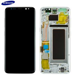 Samsung S8 100% ORIGINAL Display SM-G950F AMOLED mit Rahmen Arctic Silver