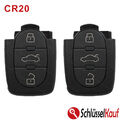 2x Klapp Schlüssel 3 Tasten Schlüsselgehäuse CR20 passend für Audi A3 A4 A5 A8