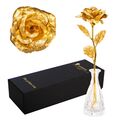 24k Gold Rose, ewige Rose, handgefertigt, vergoldet, konservierte Rose Blume 