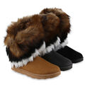 Damen Warm Gefütterte Winter Boots Stiefeletten Kunstfell 839605 Schuhe