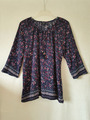 Bexleys Woman 3/4 Arm Bluse Gr. 40 42 L Viskose TOP Hemd Tunika blau blue Adler