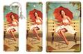 Indian Summer - PIN UP Vintage - Blech Lesezeichen + Blechpostkarte /S302