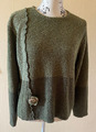 Damen-Pullover Langarm, Grün, XL, getragen