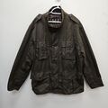 Barbour Vintage Trooper Utility braun wasserdicht Wachs Tartan Mantel Jacke Größe XL