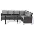 SVITA MADISON Rattan-Lounge Polyrattan Ecksofa Gartenmöbel-Set Grau