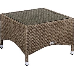 Polyrattan Beistelltisch Gartentisch Balkontisch Loungetisch Kaffeetisch Farb- & Modellwahl ✔ Sicherheitsglas ✔ UV-beständig ✔