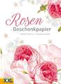 Rosen - Geschenkpapier 10 Bögen, 72 x 52 cm, 21 Geschenkanhänger im Set Stück