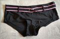 schwarze Bikini-Hose mit pinkfarbenen Deko-Gürtel Gr. 36/38