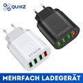 USB Schnell Ladegerät Mehrfach 4 Fach Netzteil Adapter Handy Tablet QC 3.0 OVP