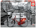 PUZZLE BLANCO Y NEGRO 1000 PIEZAS EDUCA 14846 AMSTERDAM , LA BICICLETA ROJA  B&W