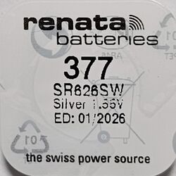 377 Renata Batterie, SR626SW Knopfzelle Silberoxid 1,55V Batterie ÖZEN SAAT