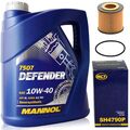 5 Liter 10W-40 Motoröl MANNOL DEFENDER + Ölfilter Seat Ibiza Fabia Skoda VW Polo