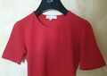 Céline Paris T-Shirt Donna MC Cotone Jersey Scollo Tondo Stretch Rosso Corallo S