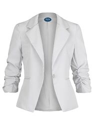 AO Damen Blazer 3/4 Arm V-Ausschnitt Jacket Jacke Sakko Cape Casual Revers