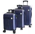 DMS® 3tlg Hartschalenkofferset Koffer Reisekoffer Trolley dunkelblau Hartschale