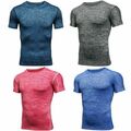 Kompressions Shirt Funktions T-Shirt Laufshirt Top Herren kurzarm Fitness Sport