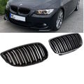 SET Doppelsteg Kühlergrill Schwarz GLANZ passt für BMW 3er E92 E93 ab 2006-2010