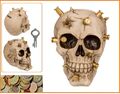 Totenkopf Mafia Spardose Design Skull mit Patronen im Schädel ca 15,5x12x10cm