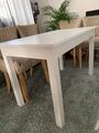 Esszimmertisch Küchentisch Tisch Weiß Coburg 120 x 70 cm ausziehbar auf 160 cm